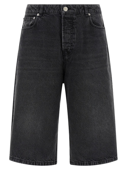 Ami Paris Black Cotton Bermuda Shorts