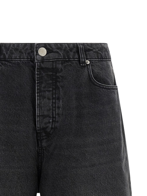 Ami Paris Black Cotton Bermuda Shorts