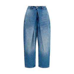 Balmain Blue Cotton Relaxed Fit Jeans