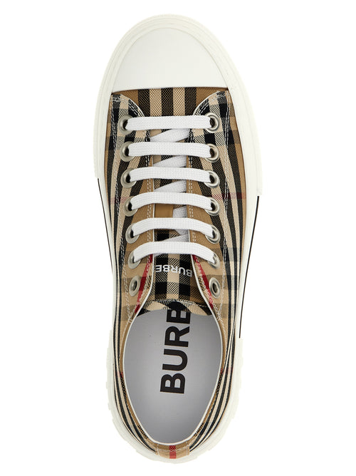 Burberry Beige Cotton Low Top Sneakers