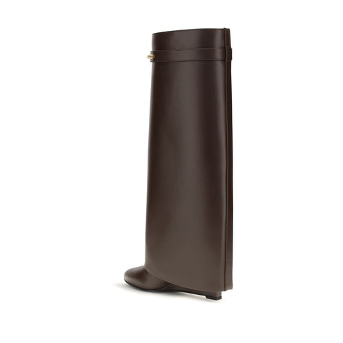 Givenchy Brown Calf Leather Bos Taurus High Heel Boots