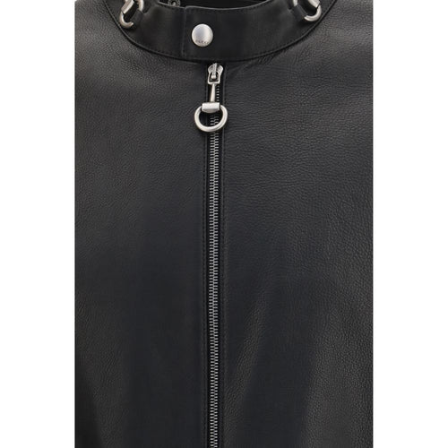 Gucci Black Calf Leather Bos Taurus Biker Jacket