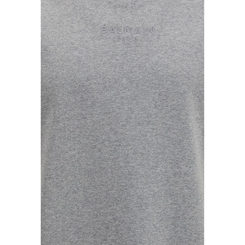 Balmain Gray Cotton T-Shirt
