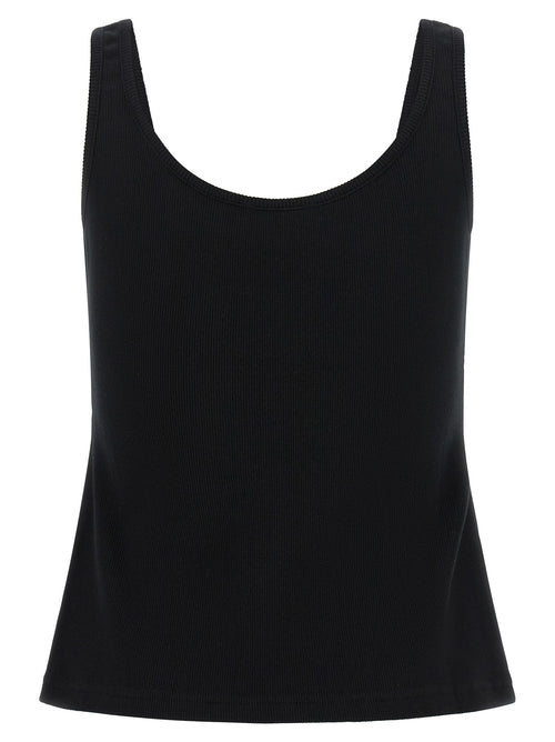 Off-White Black Cotton Tank Tops