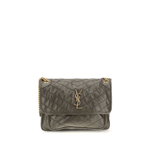 Saint Laurent Bicolor Calf Leather Bos Taurus Shoulder Bag
