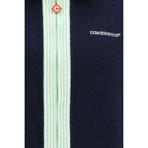 Casablanca Blue Wool Oves Aries Full-Length Jacket