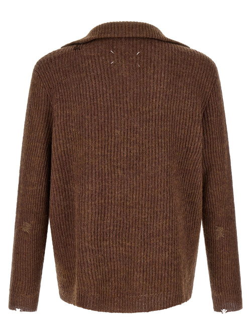 Maison Margiela Brown Linen Cardigan