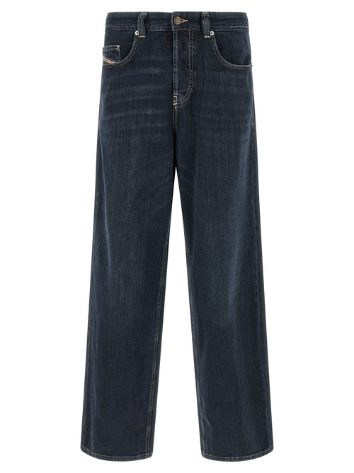 Diesel Blue Cotton Relaxed Fit Jeans
