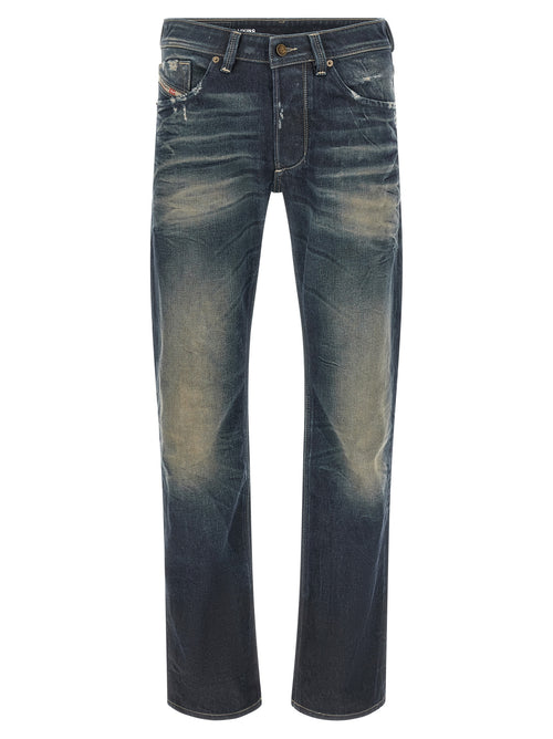 Diesel Blue Cotton Straight-Leg Jeans