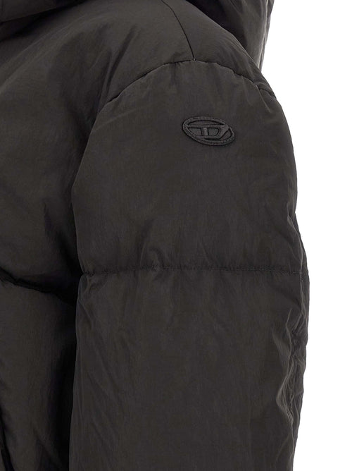 Diesel Black Polyamide Full-Length Jacket