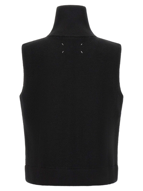 Maison Margiela Black Wool Sleeveles Sweater