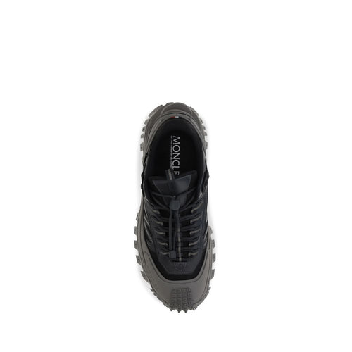 Moncler Gray Calf Leather Bos Taurus Athletic Sneakers