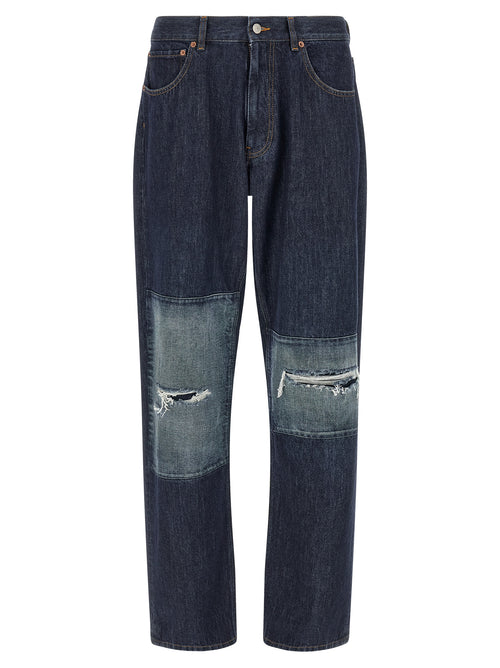 MM6 Maison Margiela Blue Cotton Straight-Leg Jeans