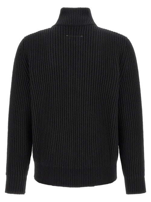 MM6 Maison Margiela Black Wool Full-Length Jacket