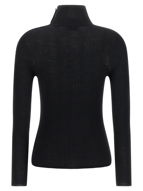 Moncler Black Virgin Wool Cardigan