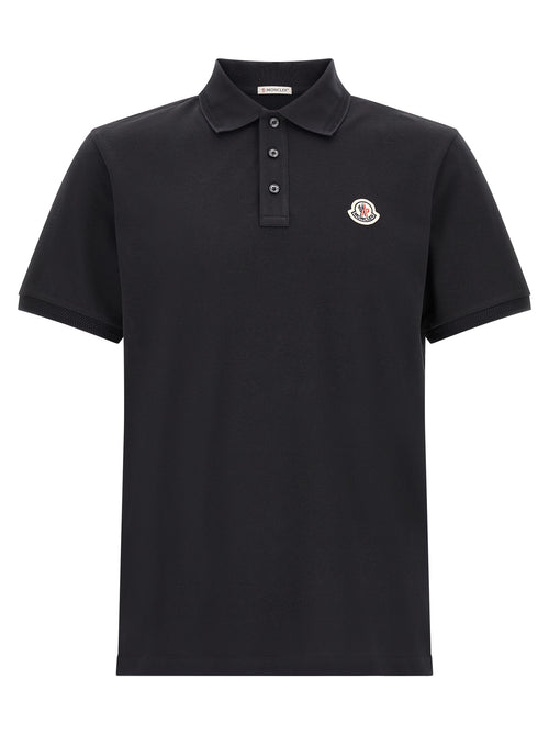 Moncler Blue Cotton Polo Shirt