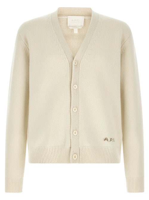 A.P.C. White Wool Cardigan