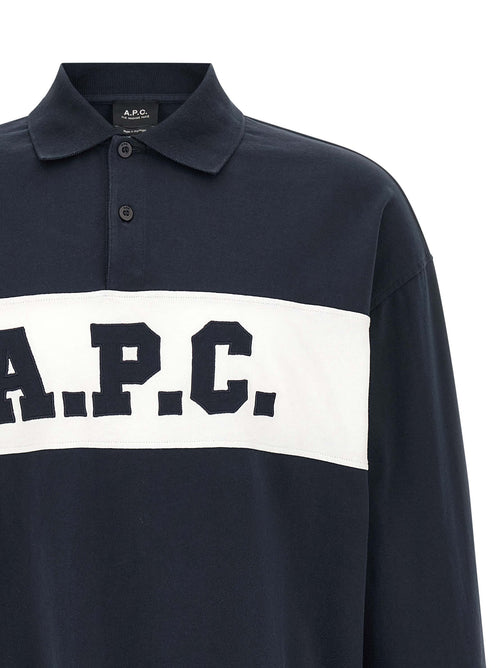 A.P.C. Blue Cotton Polo Shirt