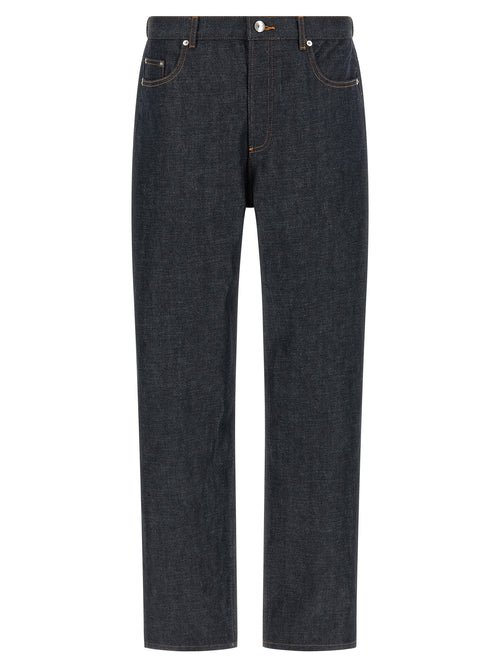 A.P.C. Blue Cotton Relaxed Fit Jeans