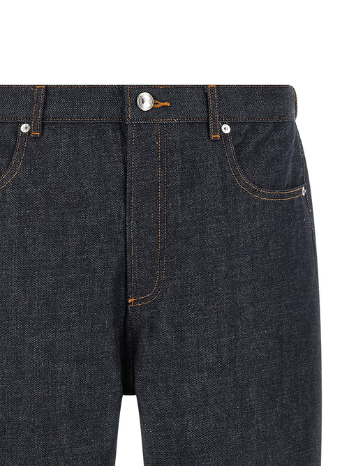 A.P.C. Blue Cotton Relaxed Fit Jeans