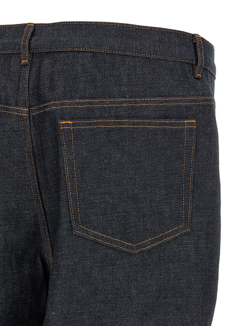 A.P.C. Blue Cotton Relaxed Fit Jeans