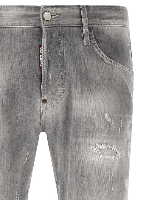 Dsquared² Gray Cotton Tapered Jeans
