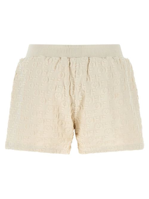 Off-White Beige Cotton Bermuda Shorts