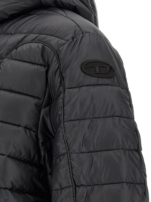 Diesel Black Polyester Full-Length Jacket