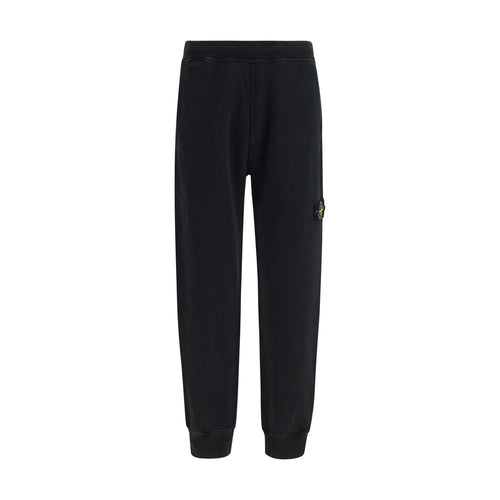 Stone Island Black Cotton Joggers (Workout Pants)