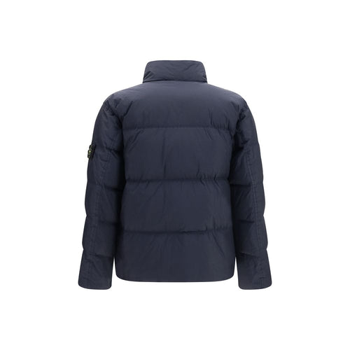 Stone Island Blue Polyamide Full-Length Jacket