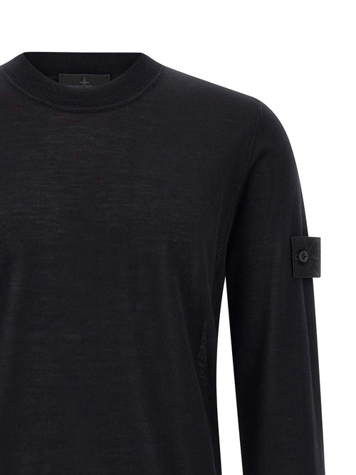 Stone Island Black Virgin Wool Cardigan