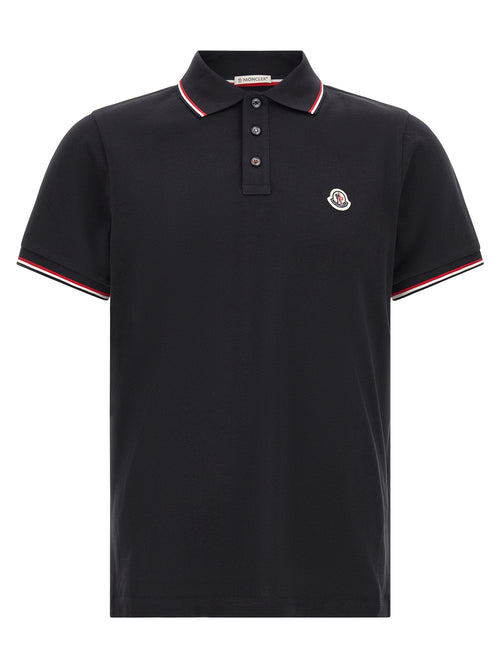 Moncler Blue Cotton Polo Shirt