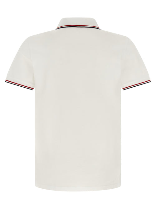 Moncler White Cotton Polo Shirt