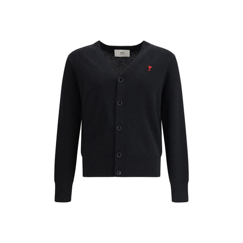 Ami Paris Black Wool Oves Aries Cardigan