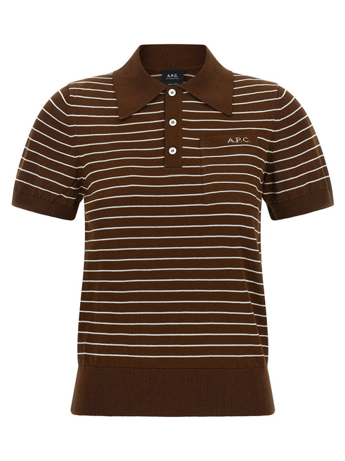 A.P.C. Brown Cotton Polo Shirt