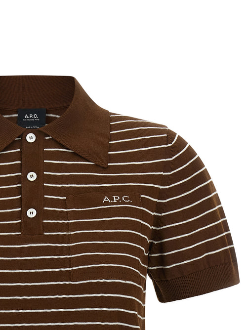 A.P.C. Brown Cotton Polo Shirt