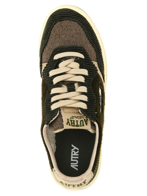 Autry Brown Textile Low Top Sneakers