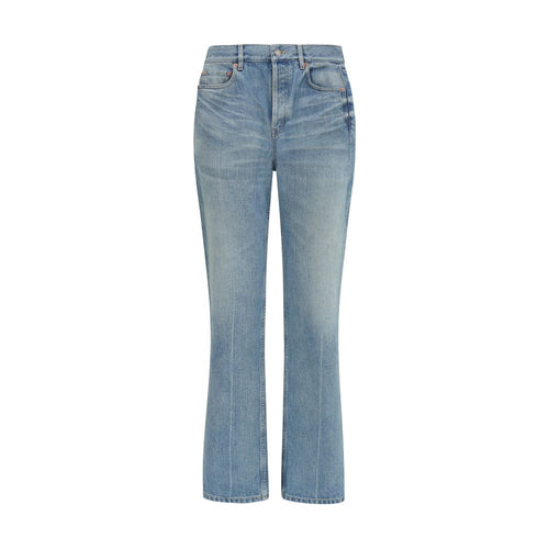 Saint Laurent Blue Cotton Straight-Leg Jeans