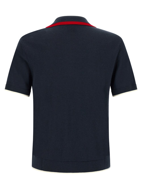 Casablanca Blue Wool Polo Shirt