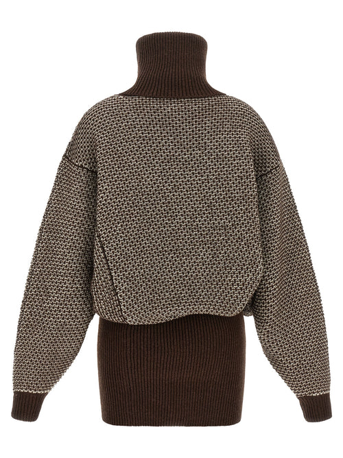 MM6 Maison Margiela Brown Wool Short Dress