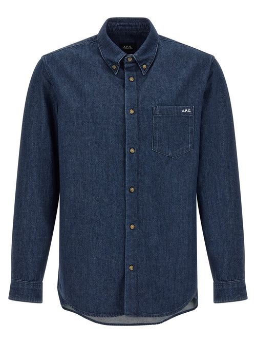 A.P.C. Blue Cotton Blouse