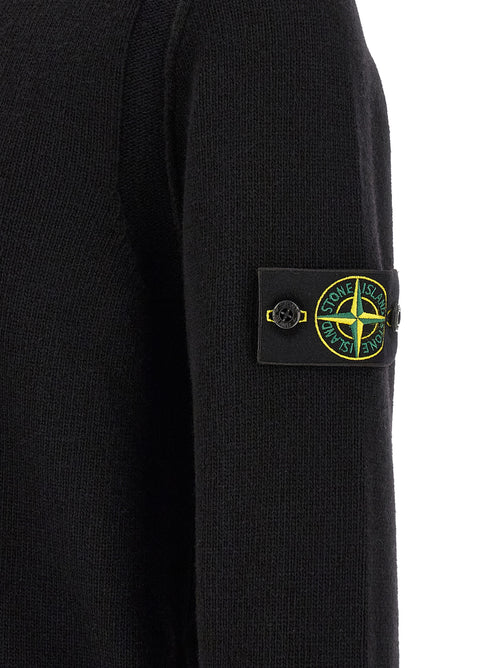 Stone Island Black Virgin Wool Cardigan