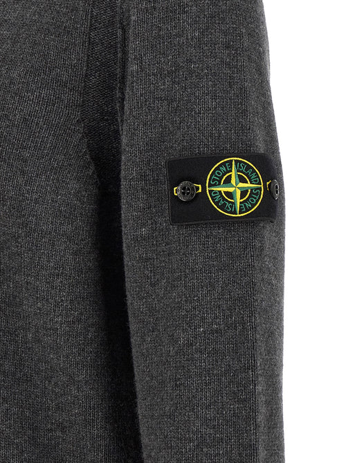 Stone Island Gray Virgin Wool Cardigan