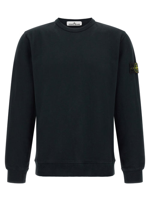 Stone Island Blue Cotton Sweatshirt