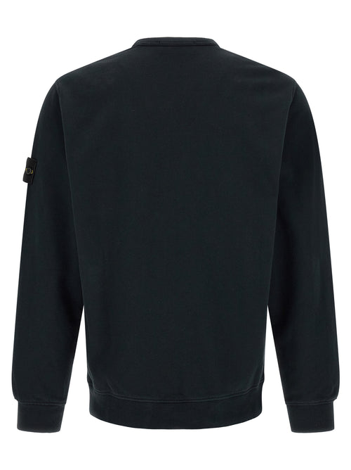 Stone Island Blue Cotton Sweatshirt