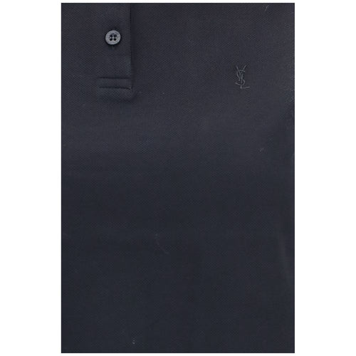 Saint Laurent Black Recycled Cotton Polo Shirt