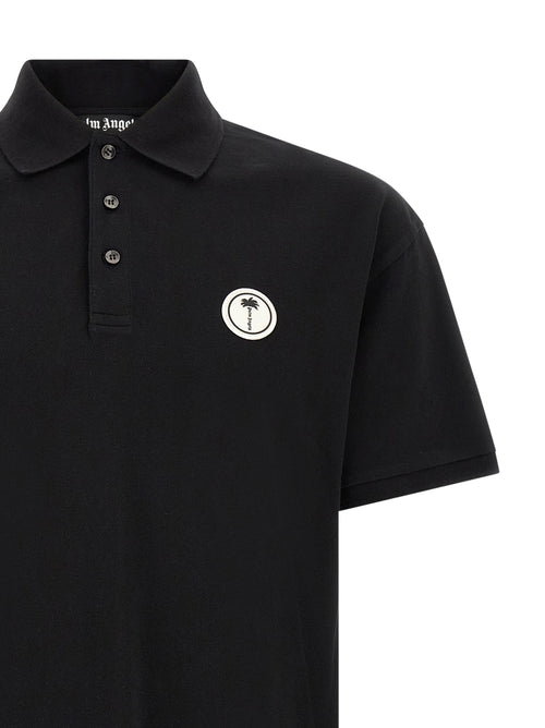 Palm Angels Black Cotton Polo Shirt