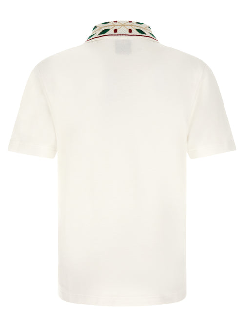 Casablanca White Organic Cotton Polo Shirt