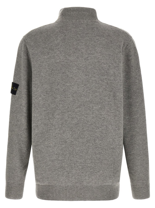 Stone Island Gray Virgin Wool Cardigan