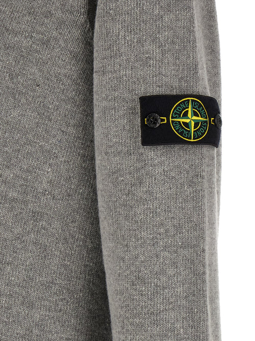 Stone Island Gray Virgin Wool Cardigan
